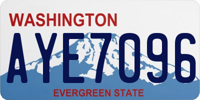WA license plate AYE7096