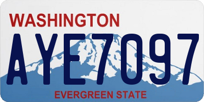 WA license plate AYE7097