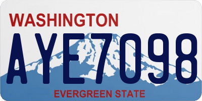 WA license plate AYE7098