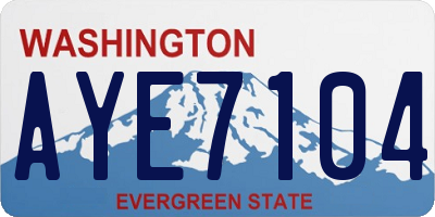 WA license plate AYE7104