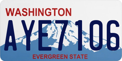 WA license plate AYE7106