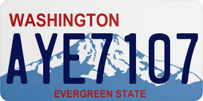 WA license plate AYE7107