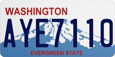 WA license plate AYE7110