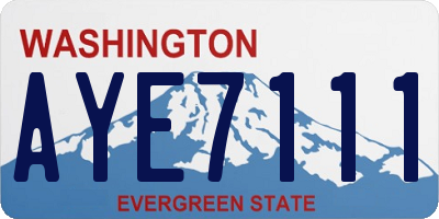WA license plate AYE7111