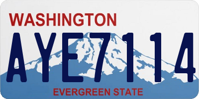 WA license plate AYE7114
