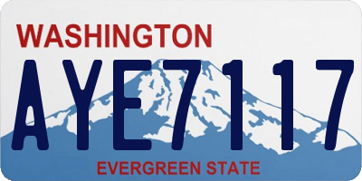 WA license plate AYE7117