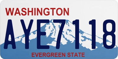 WA license plate AYE7118