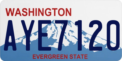 WA license plate AYE7120