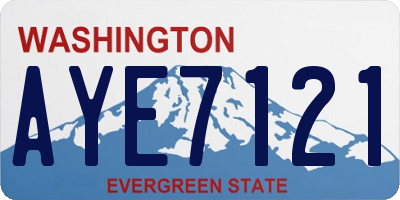 WA license plate AYE7121