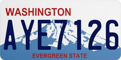 WA license plate AYE7126