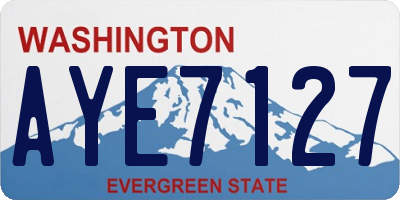 WA license plate AYE7127
