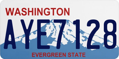 WA license plate AYE7128