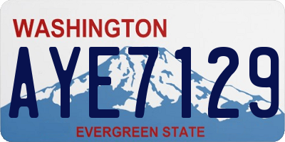 WA license plate AYE7129
