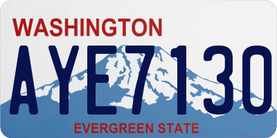 WA license plate AYE7130