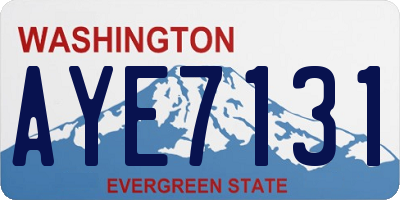 WA license plate AYE7131