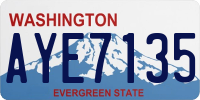 WA license plate AYE7135