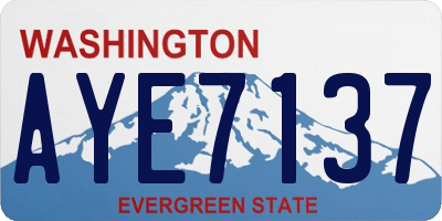 WA license plate AYE7137