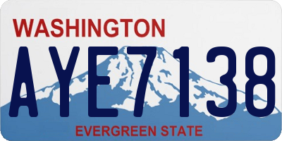 WA license plate AYE7138