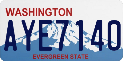 WA license plate AYE7140