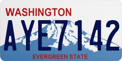 WA license plate AYE7142