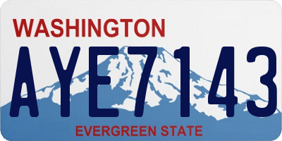 WA license plate AYE7143