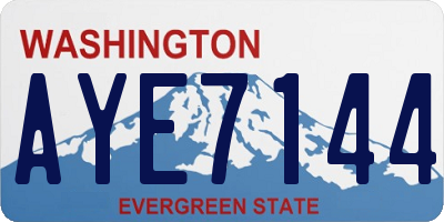 WA license plate AYE7144