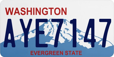WA license plate AYE7147