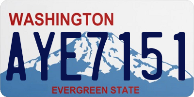 WA license plate AYE7151