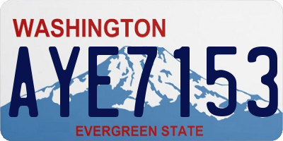 WA license plate AYE7153