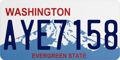 WA license plate AYE7158