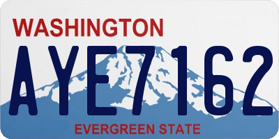 WA license plate AYE7162