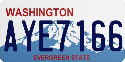 WA license plate AYE7166
