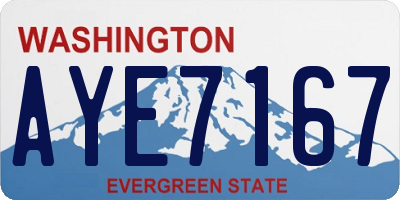 WA license plate AYE7167