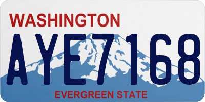 WA license plate AYE7168