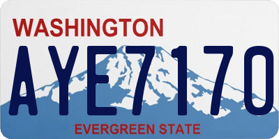WA license plate AYE7170