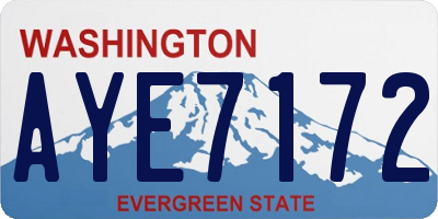 WA license plate AYE7172