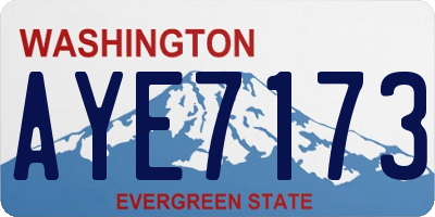 WA license plate AYE7173
