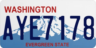 WA license plate AYE7178