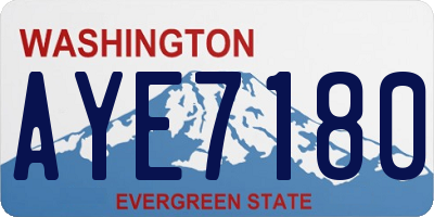 WA license plate AYE7180