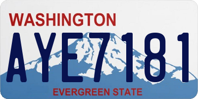 WA license plate AYE7181