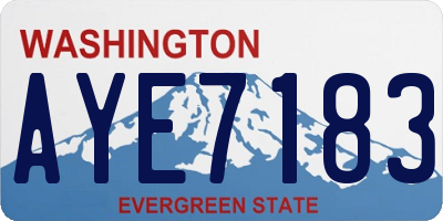WA license plate AYE7183