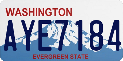 WA license plate AYE7184