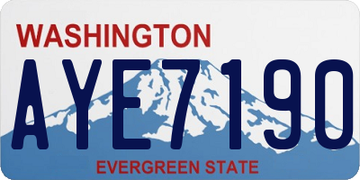 WA license plate AYE7190