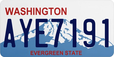WA license plate AYE7191