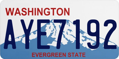 WA license plate AYE7192