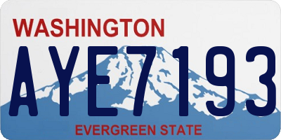 WA license plate AYE7193