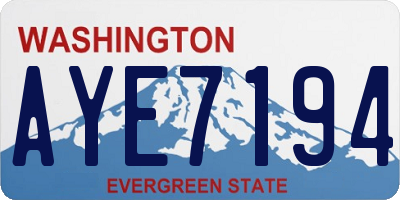 WA license plate AYE7194