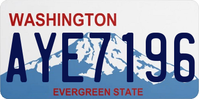 WA license plate AYE7196