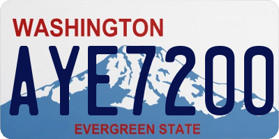 WA license plate AYE7200