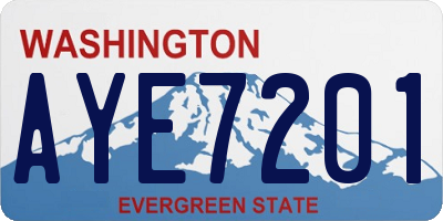 WA license plate AYE7201